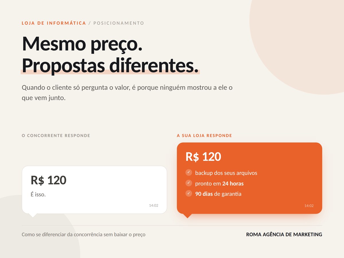 Dono de loja de informática mostrando como se diferenciar da concorrência no atendimento