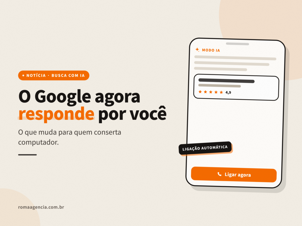 Modo IA do Google: o que muda para assistência técnica 2 Celular mostrando o Modo IA do Google recomendando assistência técnica local